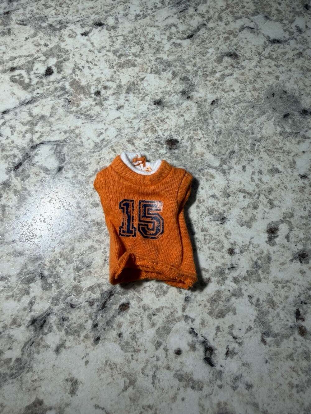 Mattel Barbie Doll Orange Sleeveless Varsity Shirt Number 15